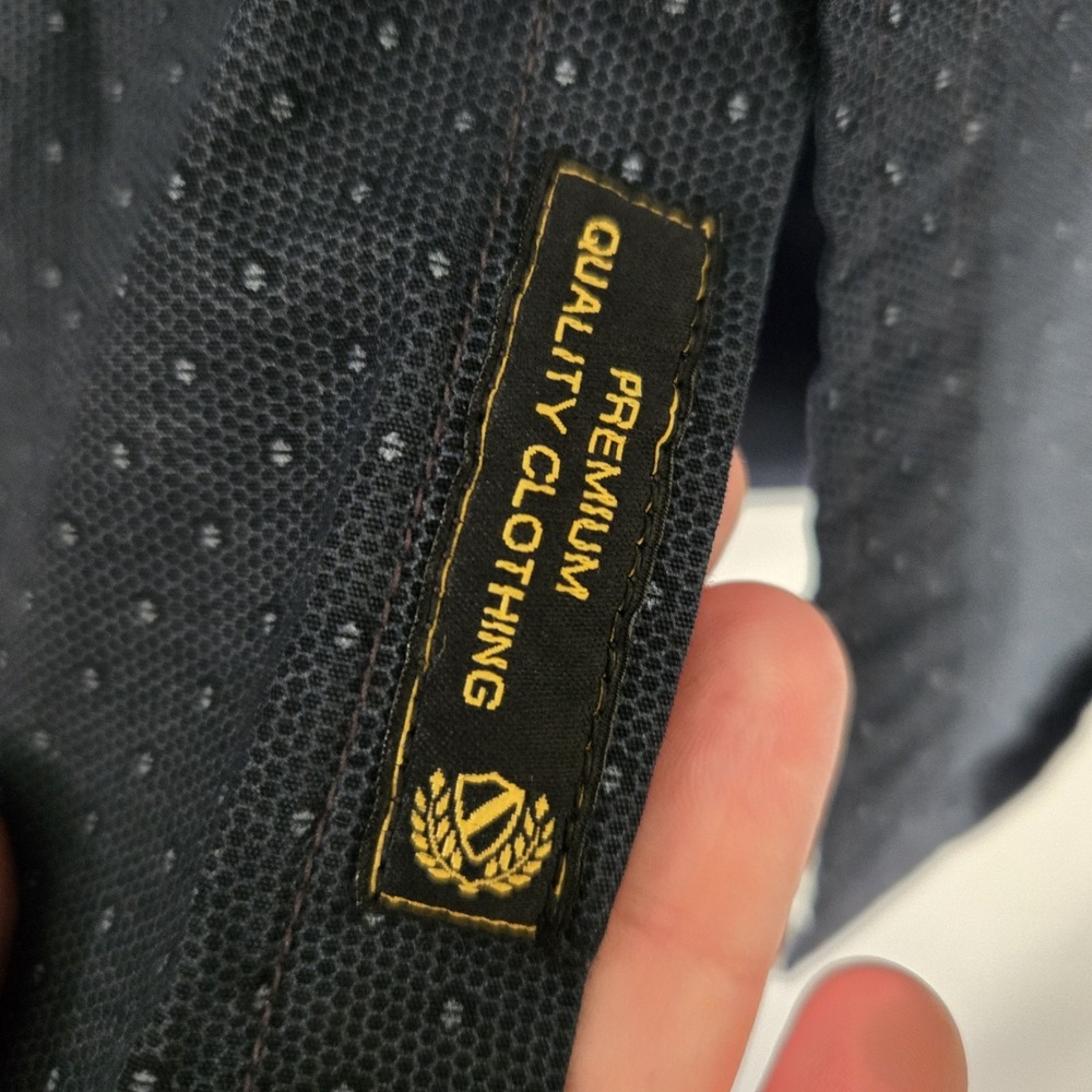 Cactus Premium Clothing Men's 100% Cotton Button Up Shirt Size‎ XLarge Drk Blue - Picture 4 of 5